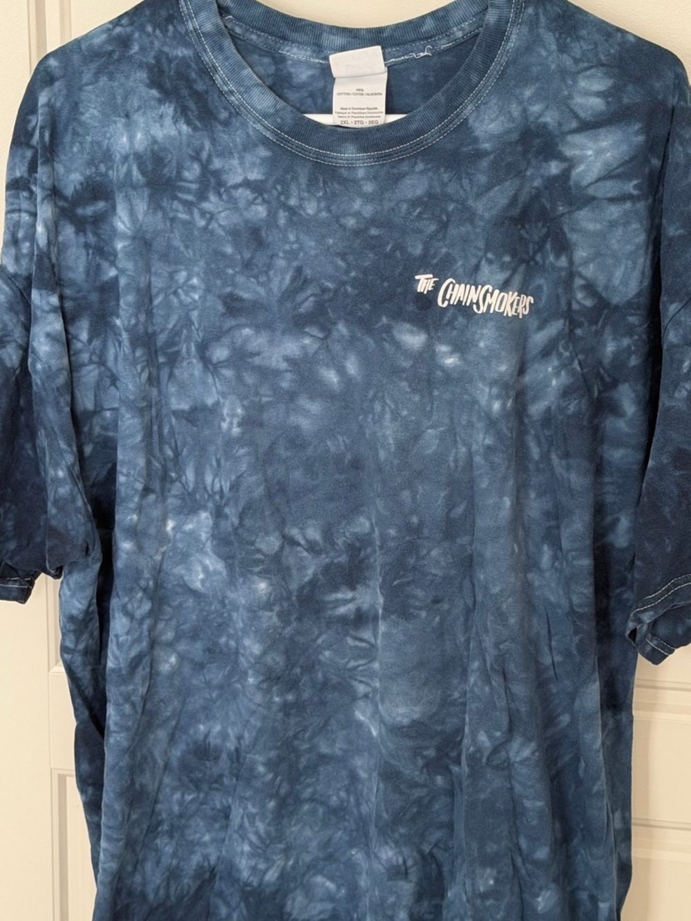 The Chainsmokers World War Joy Tour Tie Dye Graphic Band T-Shirt Blue 2XL